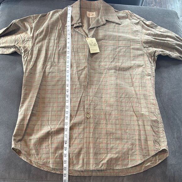 Men's Stubbs Collection Olive Check Long Sleeve Western Shirt Size L No Buttons - Picture 11 of 13
